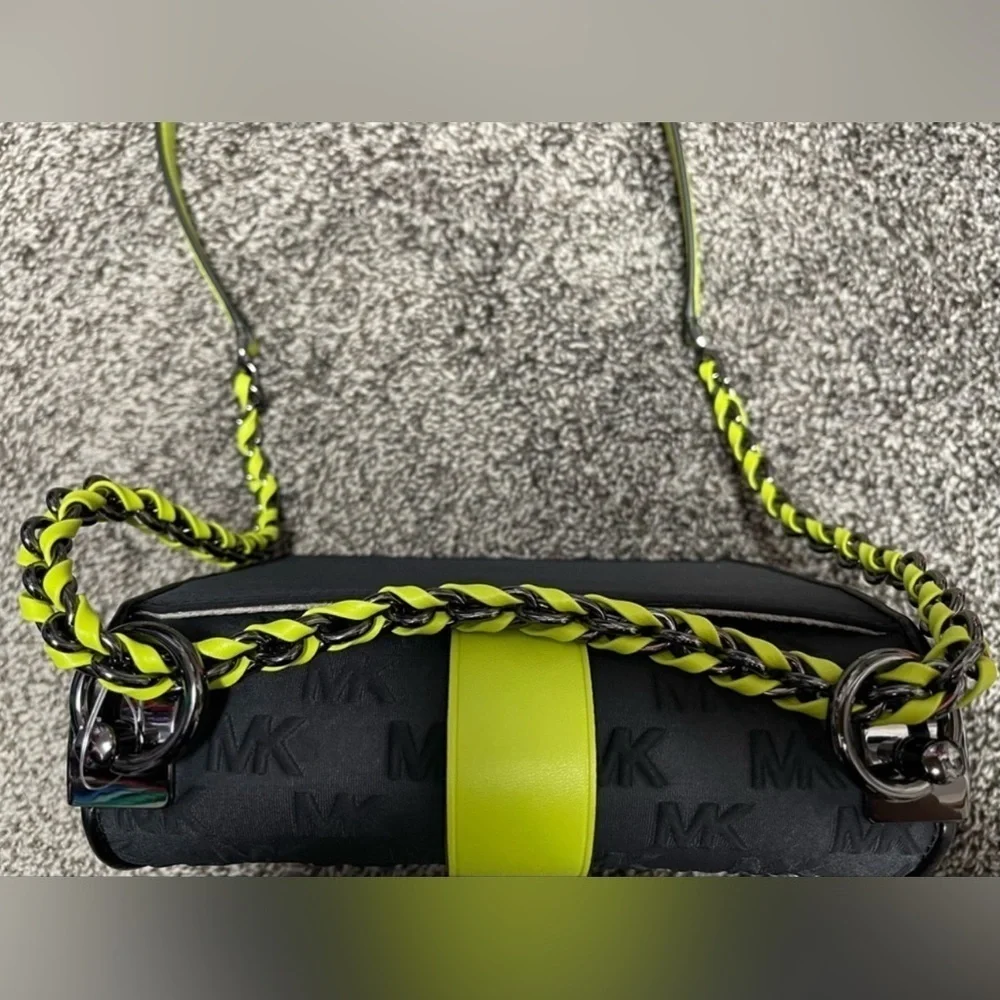 New Michael Kors Greenwich black/green crossbody